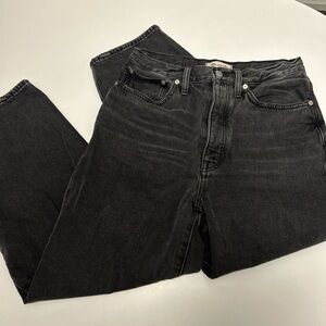 Madewell balloon high-rise denim jeans vintage black size 27 black. Like new